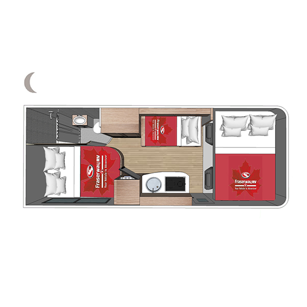Class C Motorhome-Medium (C-Medium), , floor-plans-night image number 0
